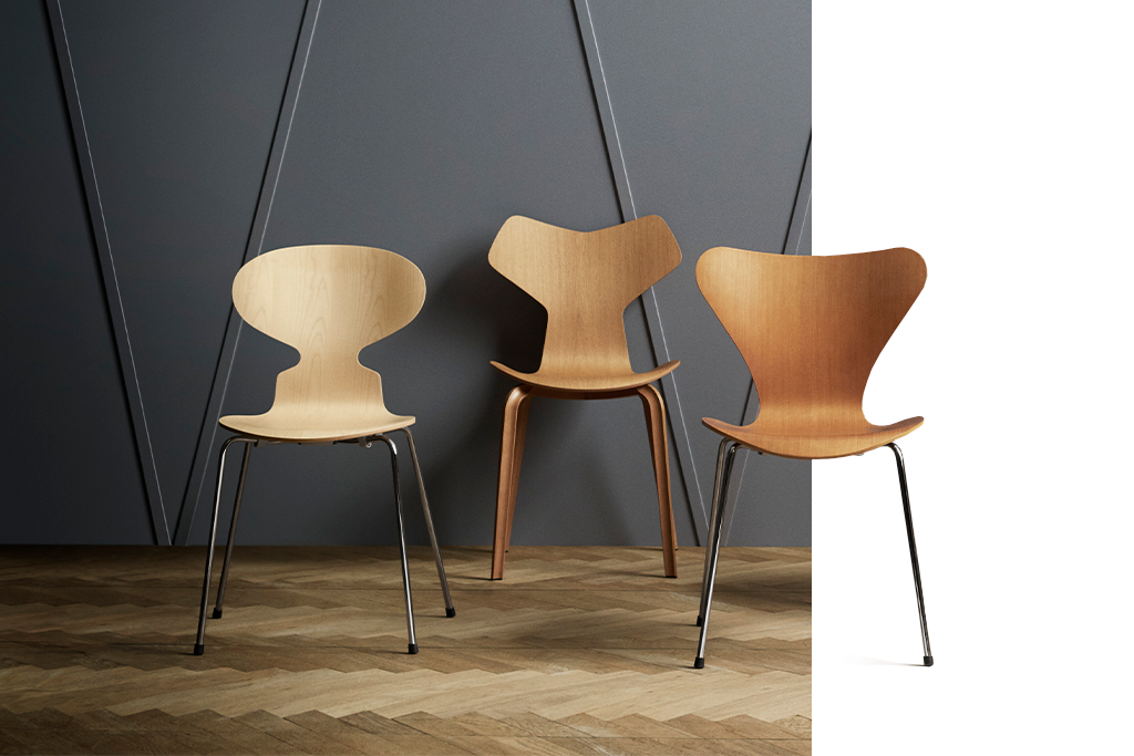 Cadeiras Ant, Series 7 e Grand Prix de Arne Jacobsen