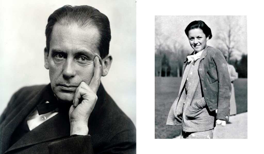 Walter Gropius, diretor da Bauhaus, e Florence Knoll jovem.