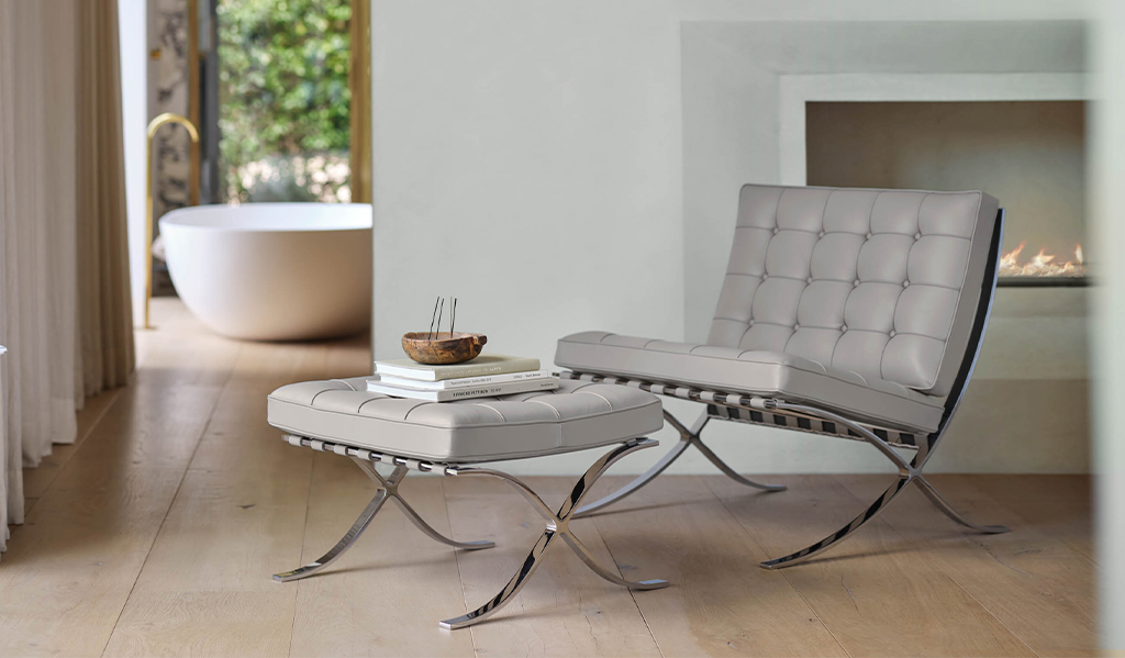 Poltrona Barcelona de Mies Van der Rohe para a Knoll